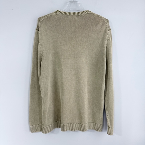 Barefoot Dreams Sunbleached Men's Pullover L Crewneck Sweater Military Olive - Picture 7 of 14